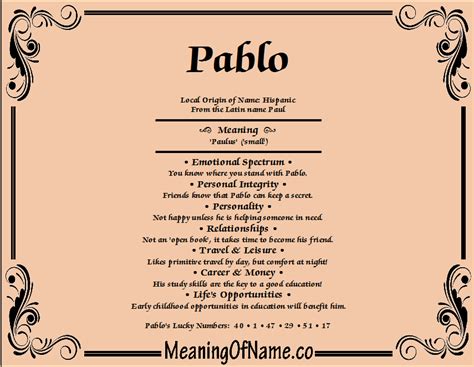 Pablo Meaning Of Name