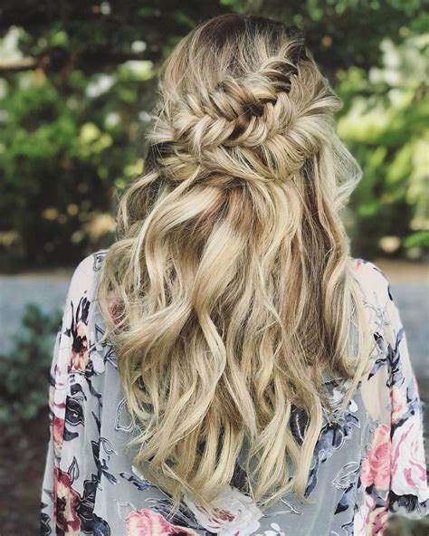 Beautiful Half Down Half Up Braided Hairstyle With Curls