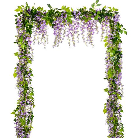 Coolmade Wisteria Artificial Flowers Garland 4 Pcs Total 288ft
