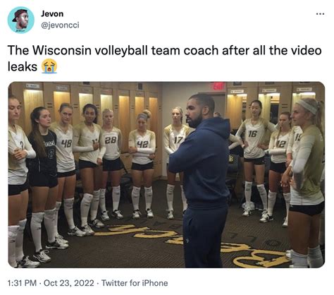 The Wisconsin Volleyball Team Coach After All The Video Leaks 😭 Wisconsin Volleyball Team