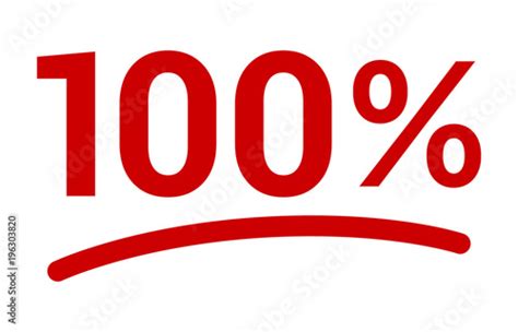 Red 100 Or 100 Percent Number With Underline Flat Vector Icon For Apps