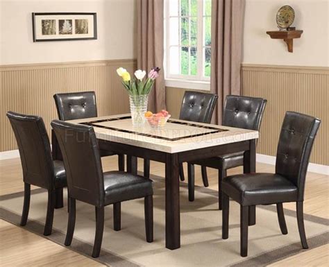 No dining room table is complete without comfortable seating. Faux Marble Finish Top Modern Dining Table w/Options