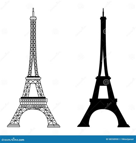 Eiffel Tower Stock Illustration Illustration Of Flat 58558900