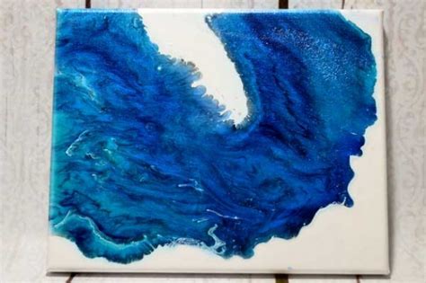 Sea Of Blues A Monochromatic Dirty Pour Abstract Painting