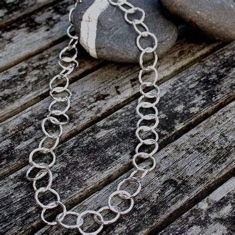 Handmade Chunky Silver Chain Necklace By Hetty Hearts