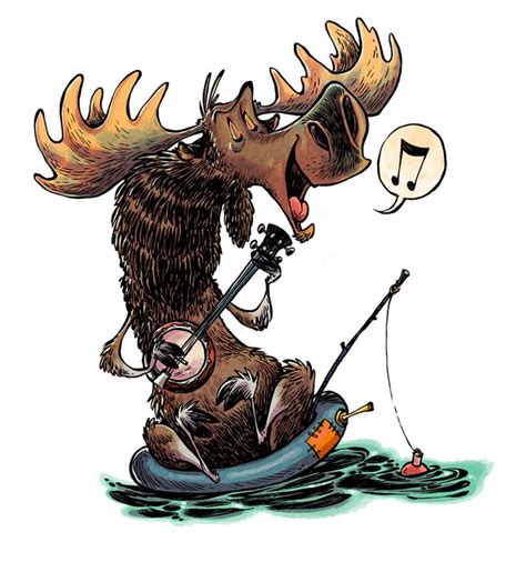 Happy Moose By Robbvision Moose Cartoon Moose Illustration Funny Moose