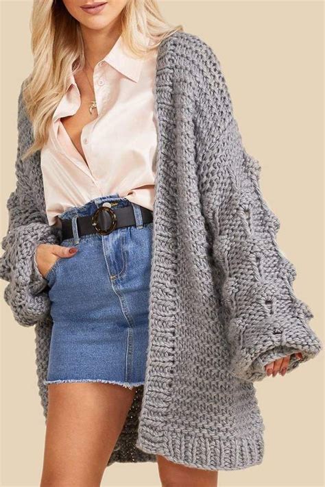 Boohoo Premium Hand Knitted Chunky Cable Knit Cardigan Cable Knit