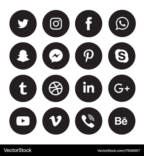 Round White Social Media Buttons Images Galleries