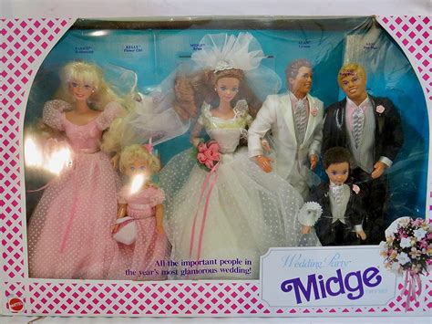 Barbie Wedding Party Midge Gift Set W Dolls Barbie Ken Midge Allen Kelly Todd By
