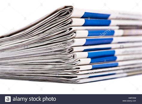 Stack Of Newspapers Stock Photo Alamy