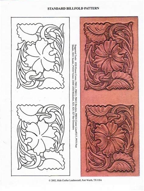Wallet Tooling Pattern Leather Tooling Patterns Leather Craft