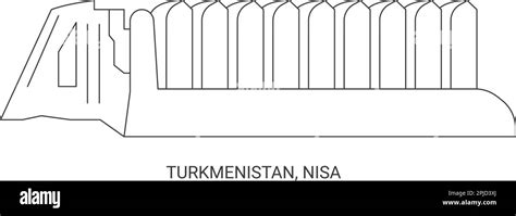 Turkmenistan Nisa Travel Landmark Vector Illustration Stock Vector