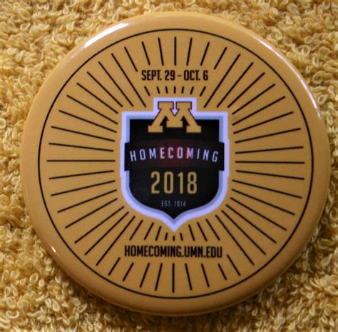 University Of Minnesota Homecoming Buttons 2018