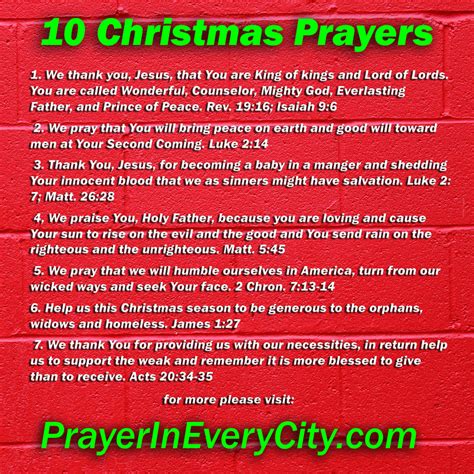 10 Christmas Prayers Prayer In Every City