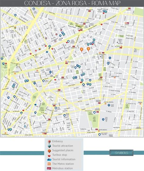 Condesa Zona Rosa And Roma Map Mexico City Roma Texas Map