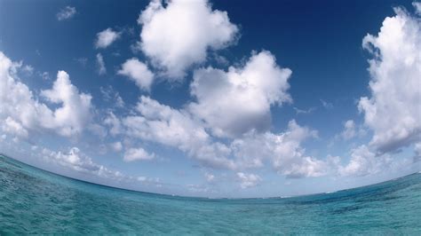 Download Wallpaper 1920x1080 Sea Gulf Clouds Panorama Blue Water