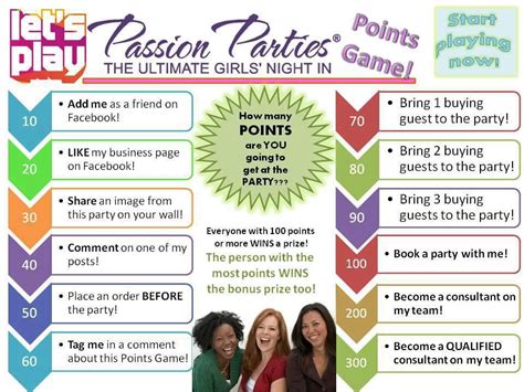Points Game Passion Parties Passion Party Ideas Pure Romance Party