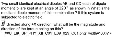 Two Small Identical Electrical Dipoles AB And CD Each Of Dipole M