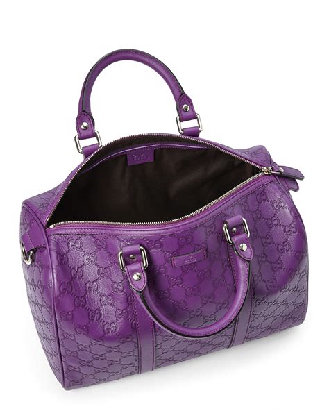 Lyst Gucci Purple Ssima Boston Bag In Purple