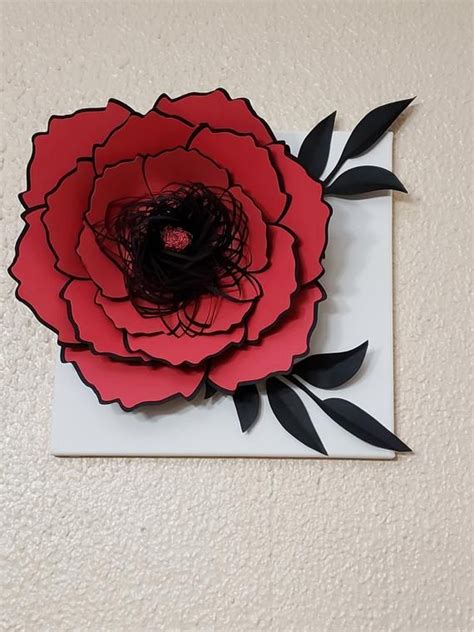 Red And Black Paper Flowers Red Roses Flowers Wall Art Red Roses Wall Art Red Roses Wall Decor