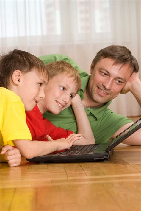Father With His Sons Stock Image Image Of Brothers Carpet 16380141