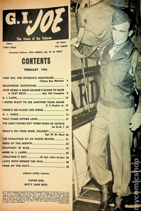Gi Joe The Voice Of The Veteran 1946 Volitant Publishing Co Magazine