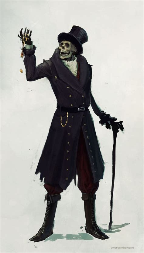 Skeleton Gentleman Character Art Dark Fantasy Art Character Portraits