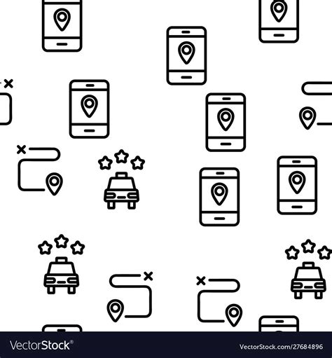 Online Taxi Seamless Pattern Royalty Free Vector Image