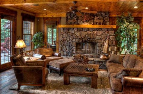 Trout Lake 2 Living Cabin Living Room Rustic Chic Living Room Log