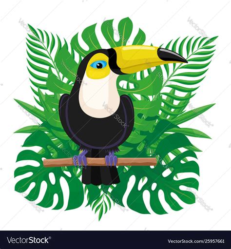 Toucan Bird Sitting On A Branch Royalty Free Vector Image
