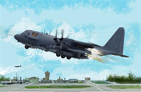 Ac 130 Spectre Gunship Drawing By Jim Hubbard Fine Art America