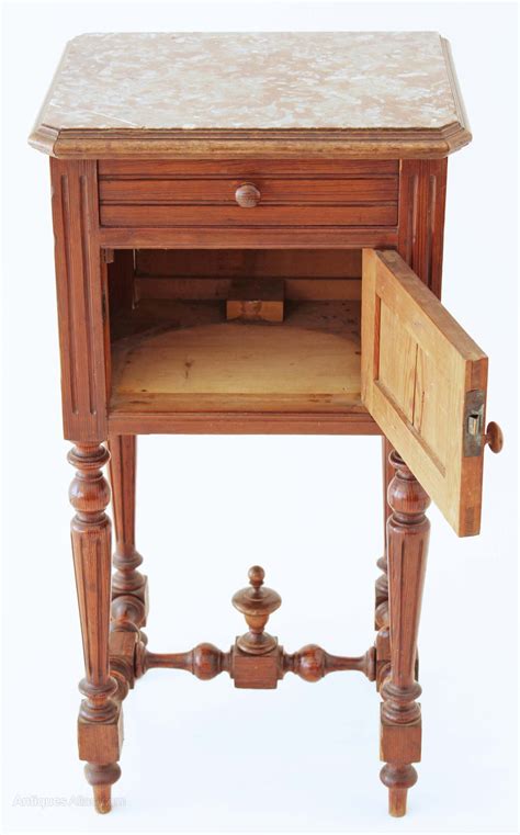Topped with thick tempered glass, this final layer offers strength and protection. French C1900 Marble Top Bedside Table Pot Cupboard ...
