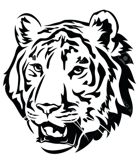 Tiger Head Line Drawing Free Download On Clipartmag