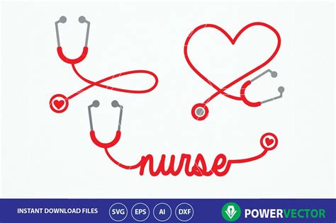 Stethoscope Svg Nurse Word Art Svg Nurse Heart Monogram Frame