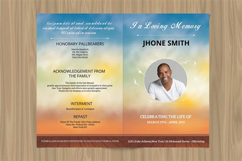 Funeral Program Template Ms Word And Photoshop Template 680498
