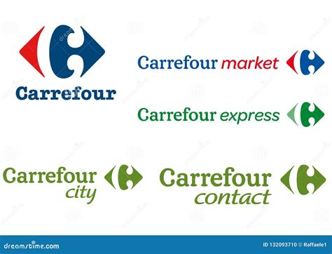 Collection Of The Various Carrefour Brand Logos Editorial Image