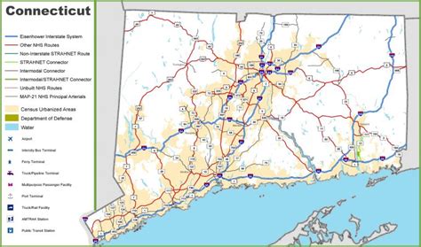 Connecticut Ct Road And Highway Map Free And Printable