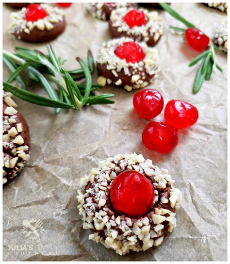 Chocolate Cherry Almond Christmas Cookies Julias Simply Southern