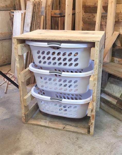 Awesome Pallet Laundry Basket Holder Ideas To Help Your Laundry Get