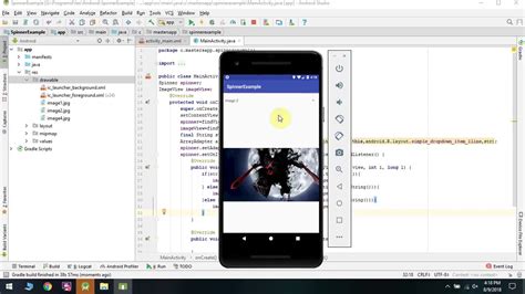 How To Create Image Changer App Using Spinner In Android Studio Youtube