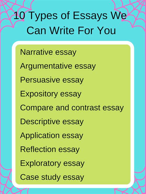 Types Of Essays We Can Write For You Types Of Essay Essay Writing