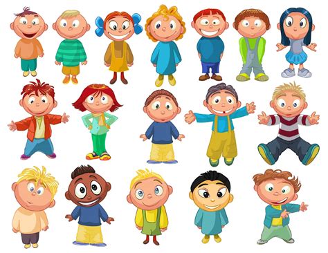 Cartoon Children Kids People 10 Vector Eps Free Download Logo Icons