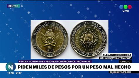 Ofrecen monedas de 1 peso a 15 mil por un insólito error ortográfico