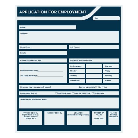 8 Best Images Of Printable Blank Application For Employment Printable