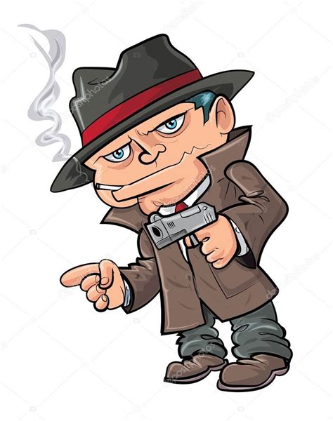 cute cartoon gangster with gun isolated in white stock vector my xxx hot girl