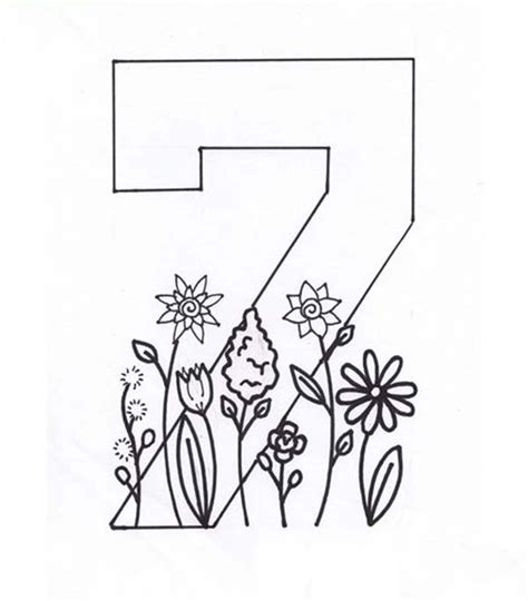 Number Seven Coloring Page Barry Morrises Coloring Pages