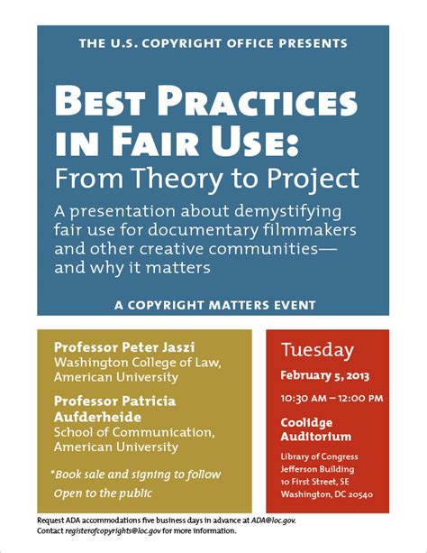 Best Practices In Fair Use From Theory To Project Us Copyright Office