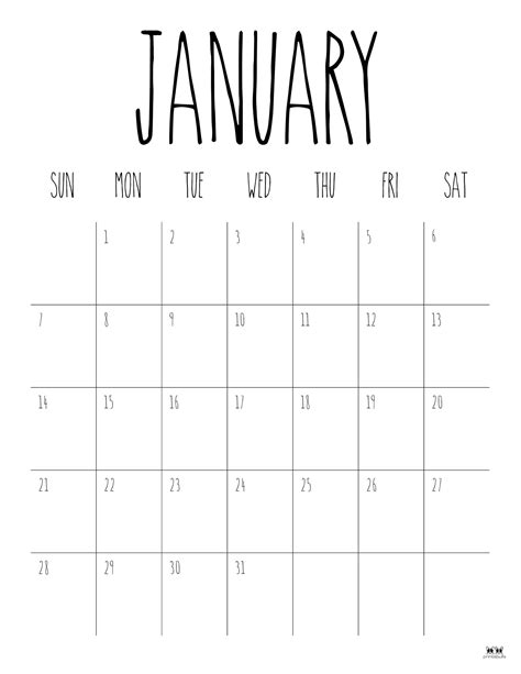 January 2024 Calendars 50 Free Printables Printabulls