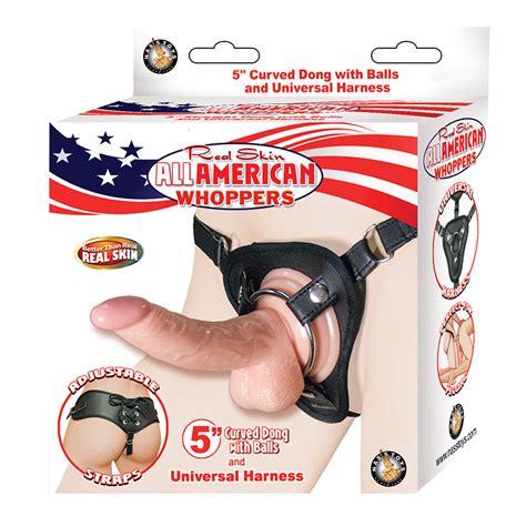All American Whoppers 5 Inches Curved Dong Balls Beige And Universal Har