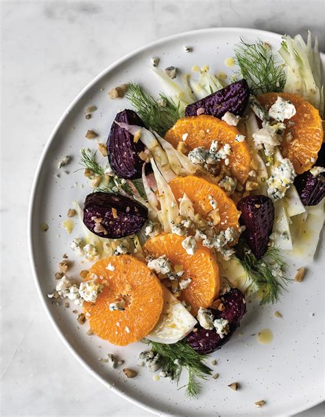 Roasted Beet Fennel And Citrus Salad With Blue Cheese And Walnuts